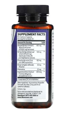 Life Seasons Clari-T for Cognitive Support 60 Capsule