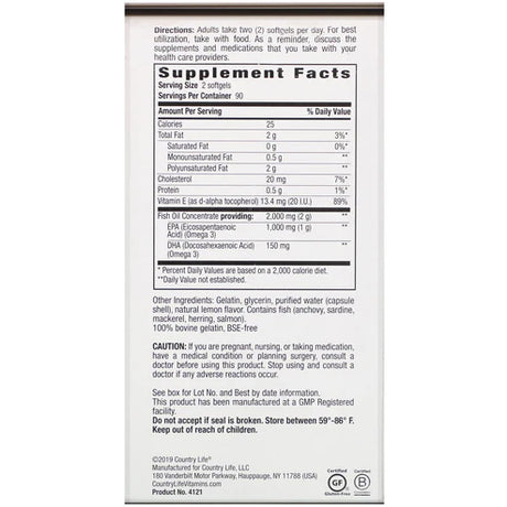 Country Life OMEGA 3 MOOD 180 Softgel