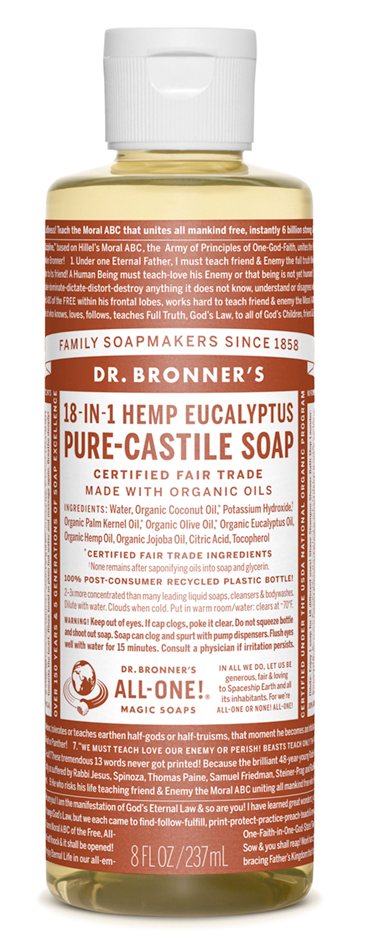 DR. BRONNER'S MAGIC SOAPS ORGANIC CASTILE LIQUID SOAP EUCALYPTUS 8OZ