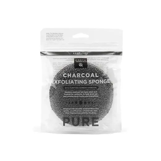 EARTH THERAPEUTICS CHARCOAL EXFOLIATING ROUND SPONGE 1PIECE
