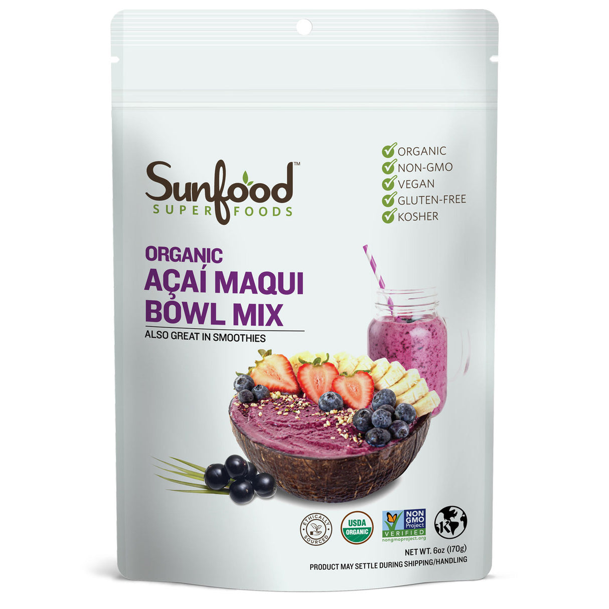 Sunfood Açaí Maqui Bowl Mix 6oz