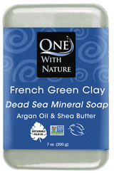 ONE WITH NATURE DEAD SEA FRENCH GREEN CLAY BAR SOAP 7OZ