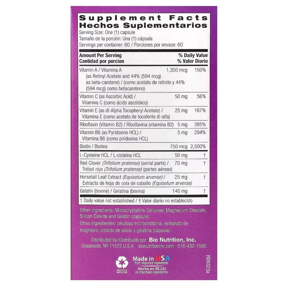 Bio Nutrition Premium Hair, Skin & Nails 60 Capsules