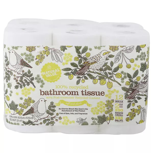 NATURAL VALUE Bathroom Tissue 8/12 PK