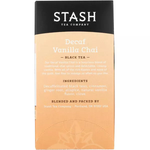 STASH TEA Vanilla Chai Tea Decaffeinated 18 BAG