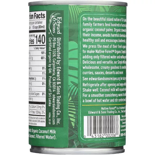 NATIVE FOREST Coconut Milk, Unsweetened 13.5 OZ