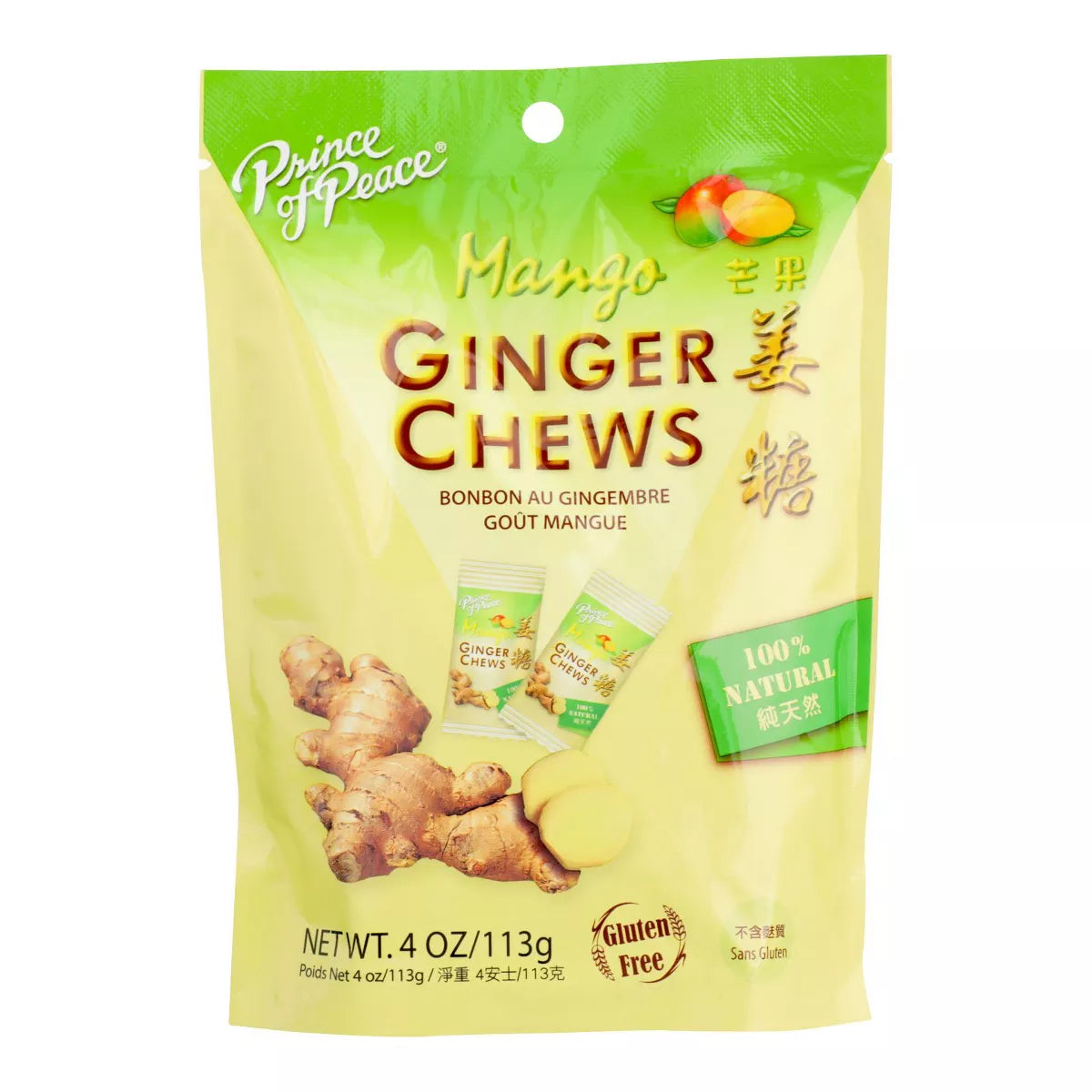 PRINCE OF PEACE Ginger Mango Chews 4 OZ