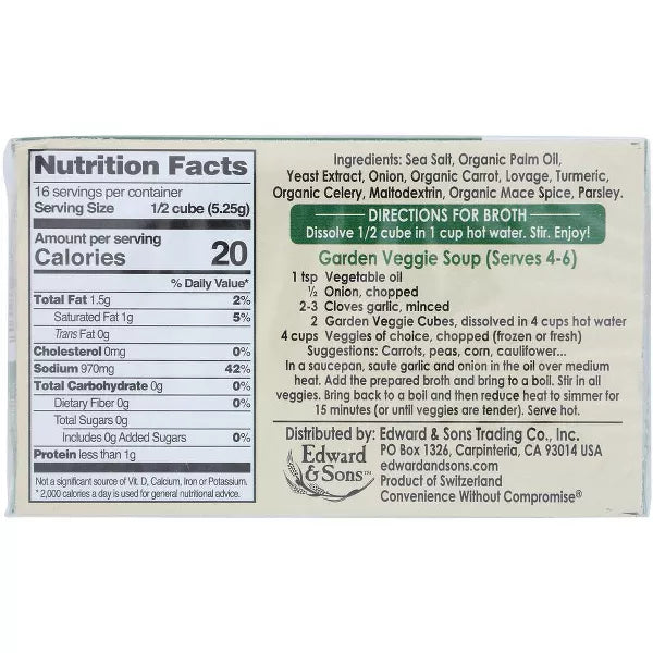 EDWARD & SONS Garden Veggie, Cubes 2.9 OZ