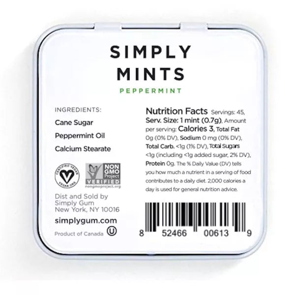 SIMPLY GUM Mints, Peppermint 30 CT