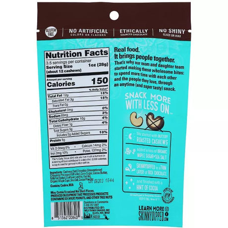 SKINNYDIPPED Cocoa Dipped Cashew 3.5 OZ