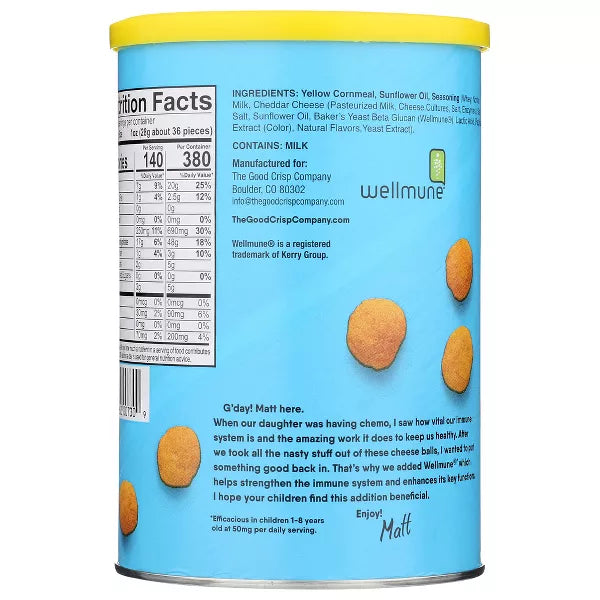 THE GOOD CRISP COMPANY Cheddar Cheese Balls 2.75 OZ