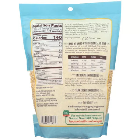 BOB`S RED MILL Quick Cooking Steel Cut Oats 22 OZ