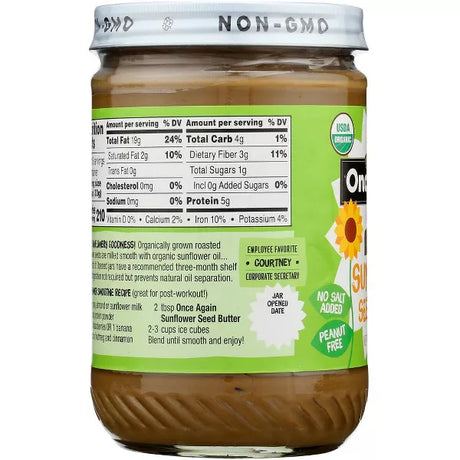 ONCE AGAIN Sunflower, Salt/Sugar Free 16 OZ