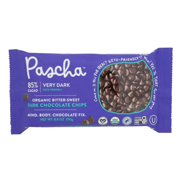 PASCHA Bitter Sweet Chocolate Chip 85% Cacao 8.8 OZ