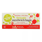 NATURAL VALUE Sandwich Bags, Recloseable 40 CT