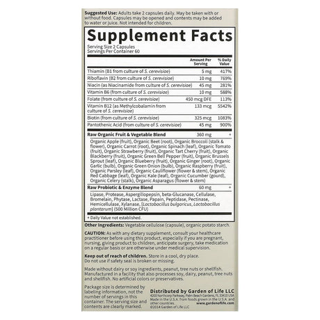 Garden of Life Vitamin Code Raw B-Complex 120ct CAPSULES