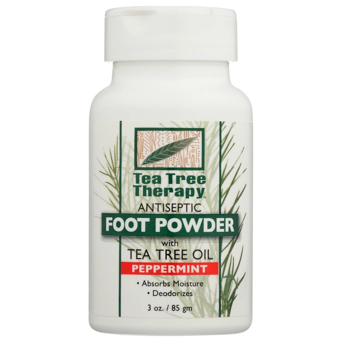 TEA TREE THERAPY, INC.ANTISEPTIC FOOT POWDER WITH PEPPERMINT 3OZ