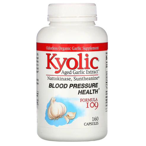 Kyolic Aged Garlic Extract Formula 109, Blood Pressure Health, 160 Capsules