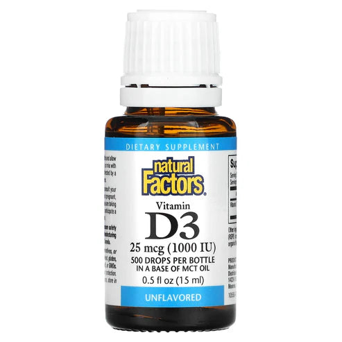 Natural Factors VITAMIN D3 DROPS 25 MCG (1,000 IU) 0.5/FL OZ