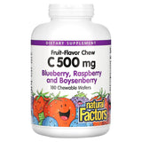 Natural Factors VITAMIN C 500 MG FRUIT-FLAVOR CHEW – BLUEBERRY, RASPBERRY & BOYSENBERRY  180/TAB