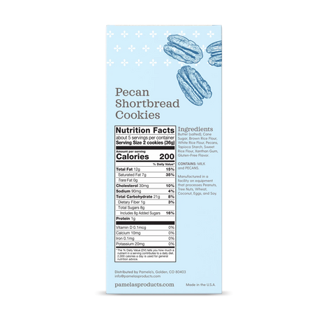 PAMELA`S Pecan Shortbread 6.25 OZ
