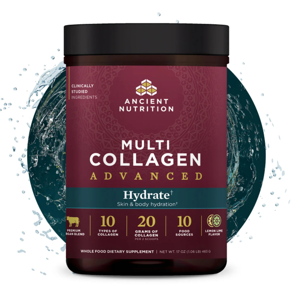 Ancient Nutrition Multi Collagen Advanced - Powder - Hydrate - Lemon Lime 30srv Powder