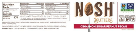 NOSH BUTTERS Cinnamon Sugar Peanut Pecan 11.5 OZ
