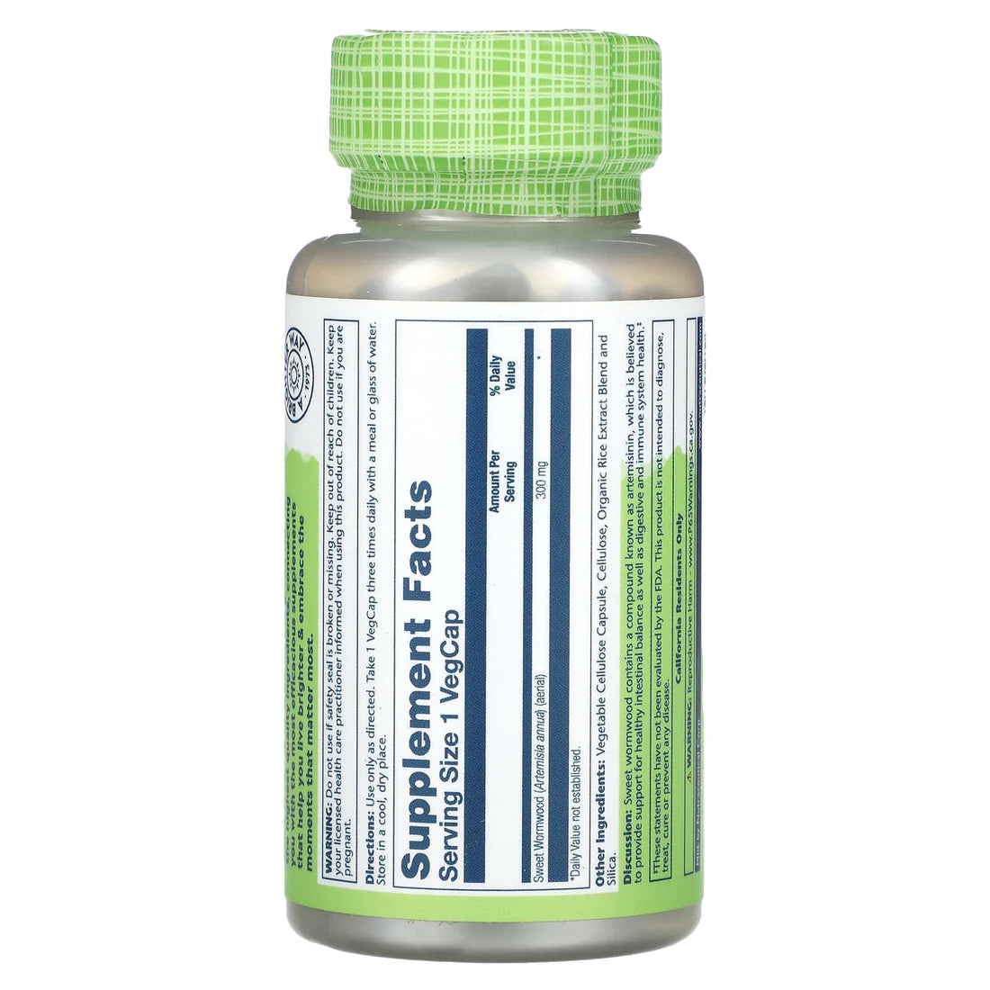 Solaray Sweet Wormwood 100CT 300MG Veg Capsule
