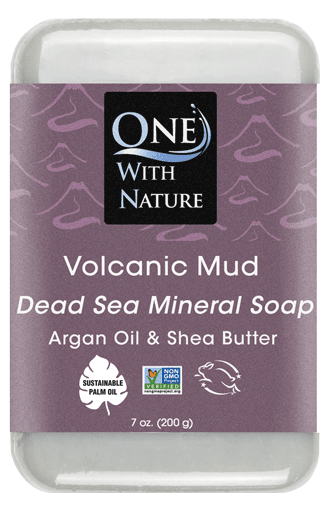 ONE WITH NATURE DEAD SEA VOLCANIC MUD SPA BAR SOAP 7OZ