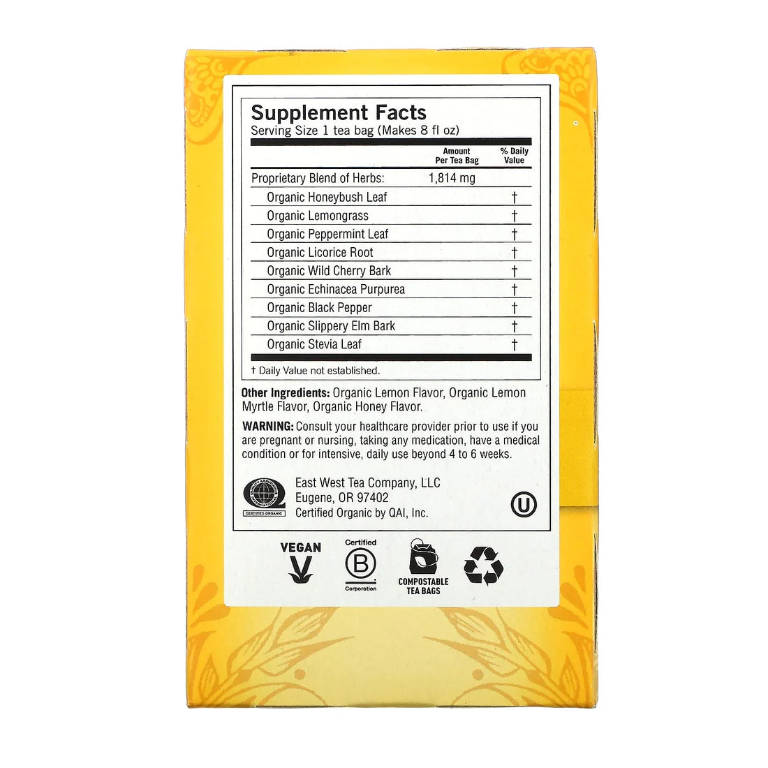 YOGI TEA Honey Lemon Throat Comfort Tea 16 BAG