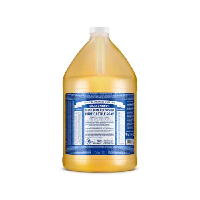 DR. BRONNER'S MAGIC SOAPS ORGANIC CASTILE LIQUID SOAP PEPPERMINT 1GAL