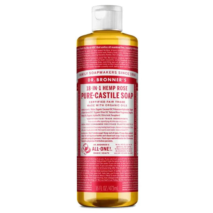 DR. BRONNER'S MAGIC SOAPS ORGANIC CASTILE LIQUID SOAP ROSE 16OZ