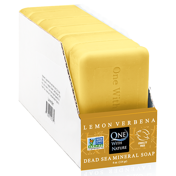 ONE WITH NATURE DISPLAY MINERAL BAR SOAP LEMON VERBENA 4OZ 6PC
