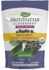 Nature's Way Sambucus Organic Zinc Lozenges Honey Lemon  24 Loz