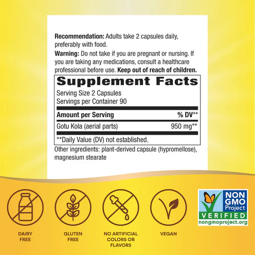 Nature's Way Gotu Kola Herb 180 Vgn Cp