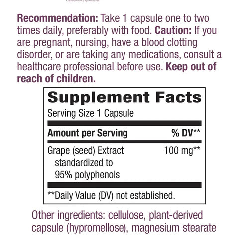 Nature's Way Grape Seed Premium Extract 60 VgnCp