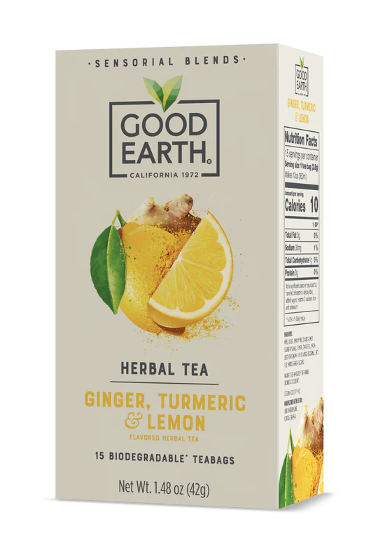 GOOD EARTH TEAS Sensorials Tumeric Lemon 15 BAG