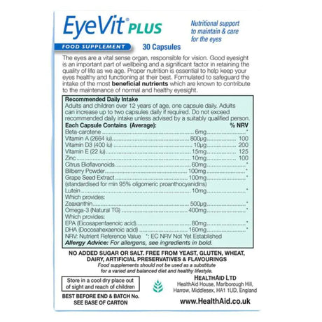 Eye Vit Plus Once Daily 30 Capsules