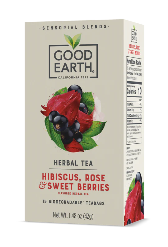 Good Back Tea GOOD EARTH TEAS Sensorials Sweet Berries & Rose 15 BAG – Williams ...