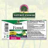 Nature's Answer Fennel Extract Alcohol 2,000 mg