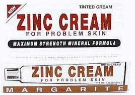 MARGARITE COSMETICS ZINC CREAM TUBE 1OZ