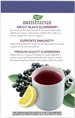 Nature's Way Sambucus Hot Drink Honey Lemon-Berry 10 Pkts