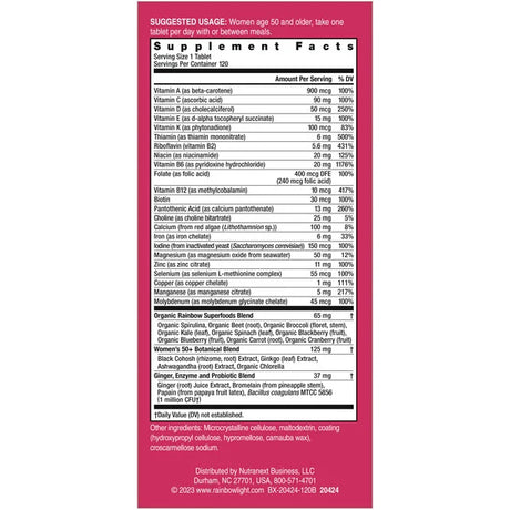 Rainbow Light HIGH POTENCY WOMEN’S ONE 50+ DAILY MULTIVITAMIN 120CT