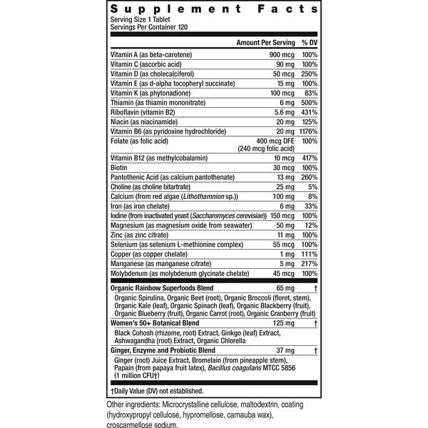Rainbow Light HIGH POTENCY WOMEN’S ONE 50+ DAILY MULTIVITAMIN 120CT