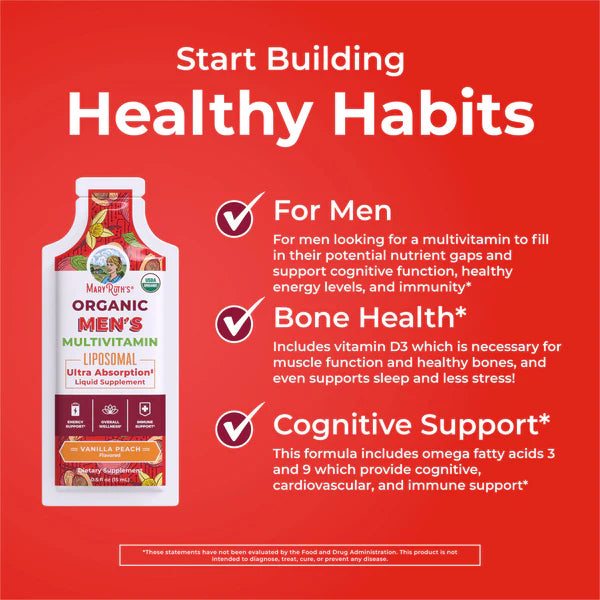 Mary Ruth's Organic Men's Multivitamin Liposomal Box (14 pouches - 0.5 oz each)