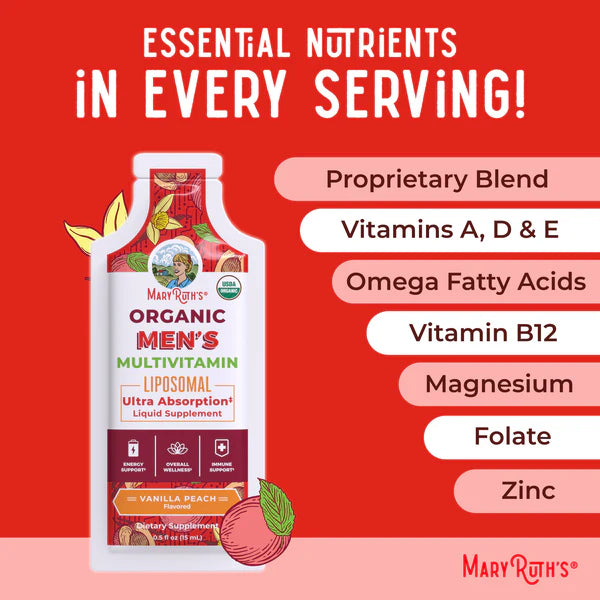 Mary Ruth's Organic Men's Multivitamin Liposomal Box (14 pouches - 0.5 oz each)