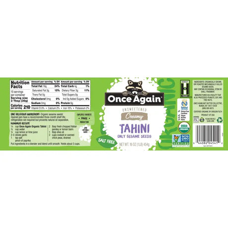 ONCE AGAIN Sesame Tahini 16 OZ