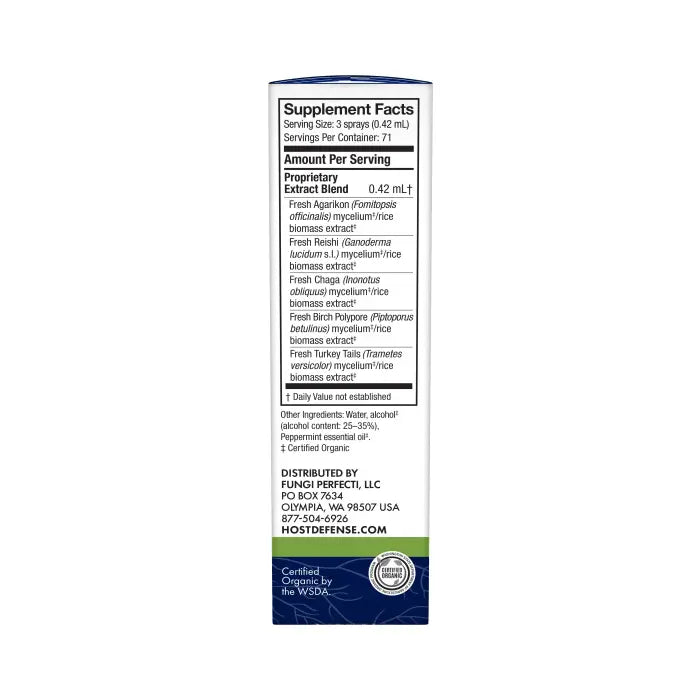 Host Defense MycoShield® Throat Spray - Peppermint 1 fluid oz.