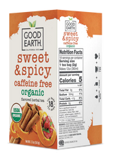 GOOD EARTH TEAS Organic Sweet & Spicy Herbal Tea Caffeine Free 18 BAG