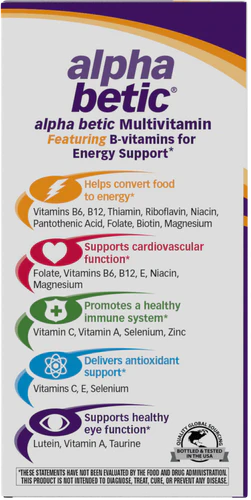 Nature's Way alpha betic® Multivitamin, Energy Support 30 Tb